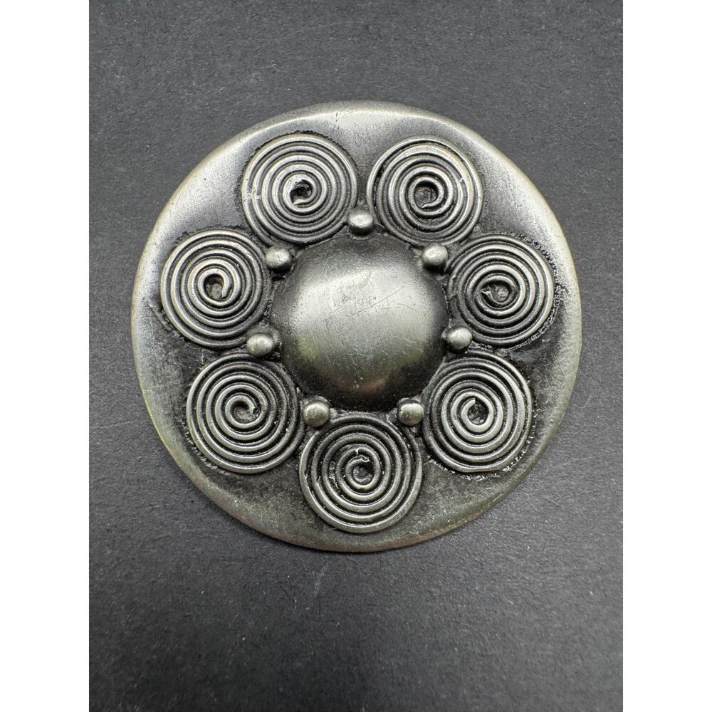 Norsk Tinn Norwegian Pewter Nordic Viking Shield Brooch Pin Pendant